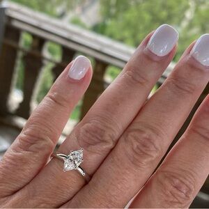 Wedding Ring_Engagement Ring_Lab Diamond_1ct Marquise Brilliant 1.06_WhtGld‎14kt